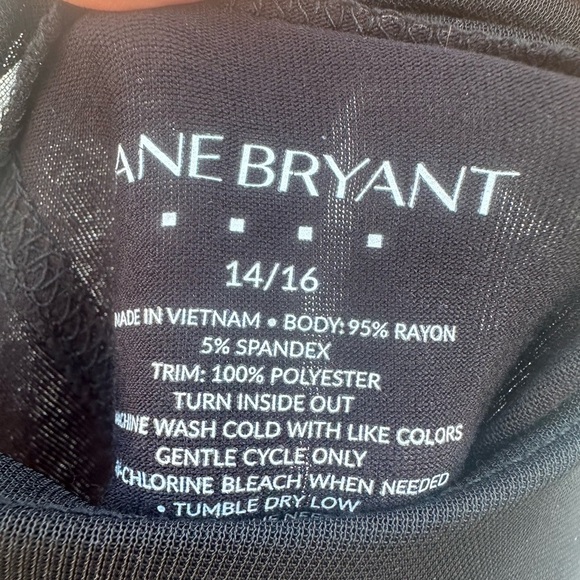 Lane Bryant Black Blouse with Embellished Details size 14/16 - Picture 6 of 10